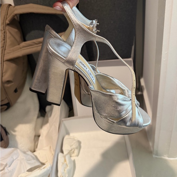 Jimmy Choo HELOISE Silver Heels - Picture 8 of 10